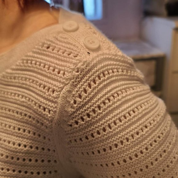 Reitmans M white boatneck 3/4 sleeve sweater - Picture 5 of 5